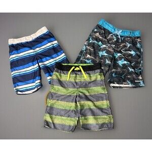 Boys Swim Trunk Board Shorts - Lot Of 3 - Size (10 - 12) - Old Navy Gerry Sharks